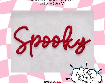 Puffy Foam Font - Native BX Font - Puff Embroidery Font - 3D Embroidery Font - Embrilliance Native BX Font - Scary&Spooky 3D Foam