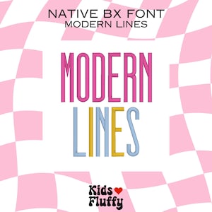 Native BX Font Modern Lines - bx font - native bx font - Embrilliance bx font - Embroidery Font - Modern Lines - Embroidery