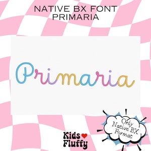 Native BX-lettertype Primaria - bx-lettertype - Embrilliance Native BX-lettertype - Voor het Embrilliance-programma - Satijnsteeklettertype - Scriptlettertype