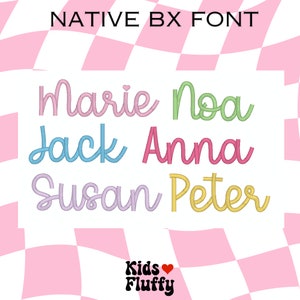 Aloha Native BX font - BX font - Embrilliance native font - BX - Embroidery bx font - Satin Font