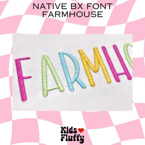 Farmhouse BX-typsnitt – Native BX-broderitypsnitt – Embrilliance-format – Rustikt lantligt alfabet – Maskinbroderi bild 5