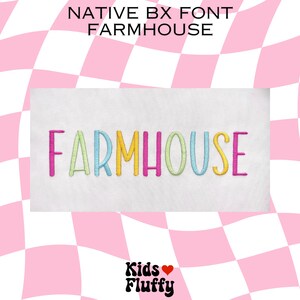 Farmhouse BX-typsnitt – Native BX-broderitypsnitt – Embrilliance-format – Rustikt lantligt alfabet – Maskinbroderi bild 4