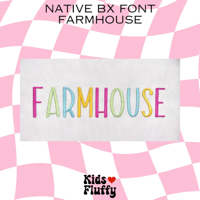 Farmhouse BX-typsnitt – Native BX-broderitypsnitt – Embrilliance-format – Rustikt lantligt alfabet – Maskinbroderi bild 4