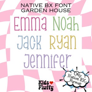 Police de broderie BX Garden House – Police native BX pour Embrilliance – Alphabet vintage et élégant pour projets floraux et décoration
