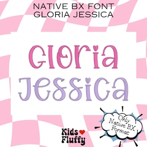 Police de caractères Native BX Gloria Jessica - Police de broderie - Point de satin - Pour le programme Embrilliance