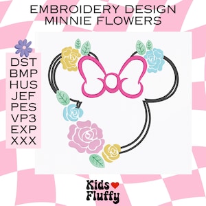Embroidery design Minnie Flowers - Embroidery - Minnie Flowers - Embroidery Machine - Minnie Embroidery - Minnie