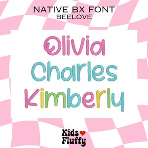 Native BX BeeLove - bx font - Embroidery - Embroidery font - Embrilliance Native Font - Embroidery machine - satin stitch