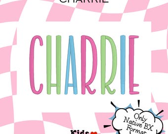 Native BX Font Charrie - bx font - native bx font - Embrilliance bx font - Embroidery Font - Charrie - Embroidery