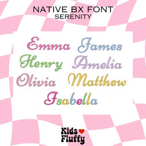 Native BX Font Serenity - bx font - Embroidery - Embroidery font - Embrilliance Native Font - Embroidery machine - satin stitch
