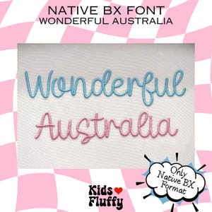 Wonderful Australia BX Stickschrift – Native BX-Schriftart für Embrilliance – Satinstich-Alphabet für Namen & Geschenke