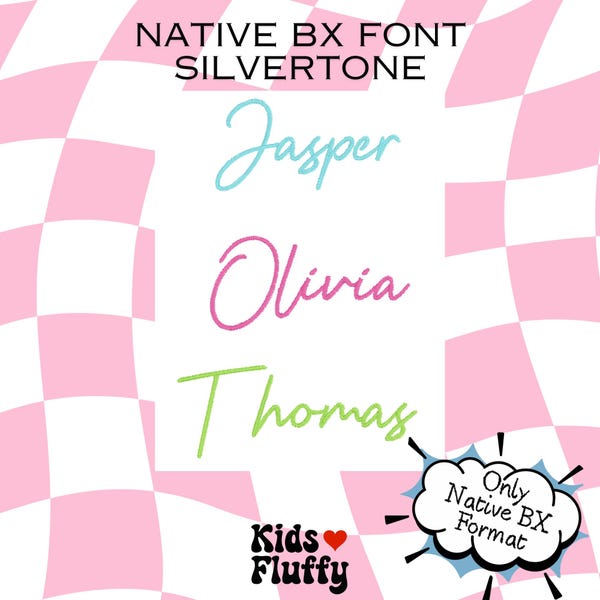 Native BX Font Silvertone - BX font - Embrilliance BX font - Embroidery font - Satin stitch