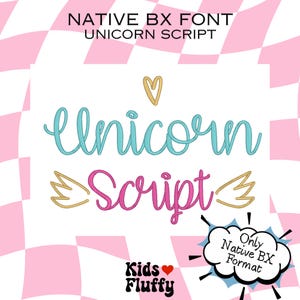 Native BX Font Unicorn Script - bx font - native bx font - Embroidery font - Embroidery - Embrilliance Font