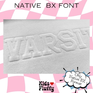Native BX Font VarsitySportfield 3D Embossed - Native BX Font - Embossed Font - Varsity embroidery BX font