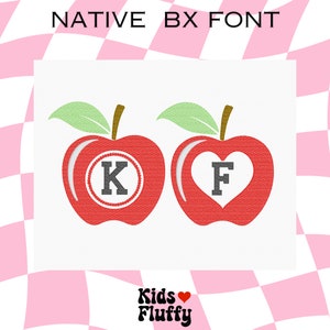 Apple Monogram native bx font - bx font - Embroidery font - Embrilliance Native BX font - Embroidery monogram - Apple Monogram