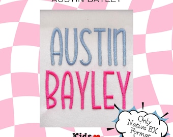 Police BX native Austin Bayley - police bx - police bx native - police bx Embrilliance - police de broderie - Austin Bayley - broderie