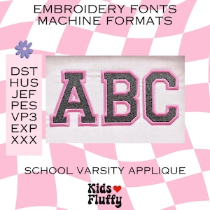 Fuente de bordado para apliques de la escuela universitaria - Apliques de la escuela universitaria - Formatos de máquina - dst - pes - hus - jef - vp3 - Apliques de bordado