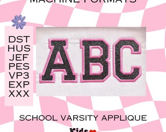 Czcionka do haftu School Varsity Applique - School Varsity Applique - Formaty maszynowe - dst - pes - hus - jef - vp3 - Aplikacja do haftu