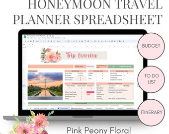 Honeymoon Travel Planner Spreadsheet: Budget & Itinerary (Google Sheets)