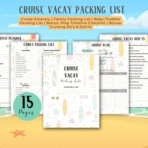 Lista de equipaje para vacaciones en crucero: Planificador de viajes familiares (PDF)