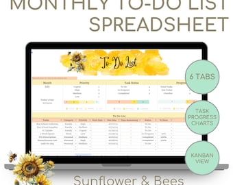 Digital To Do List Template: Google Sheets Planner with Kanban Board (Digital Download)