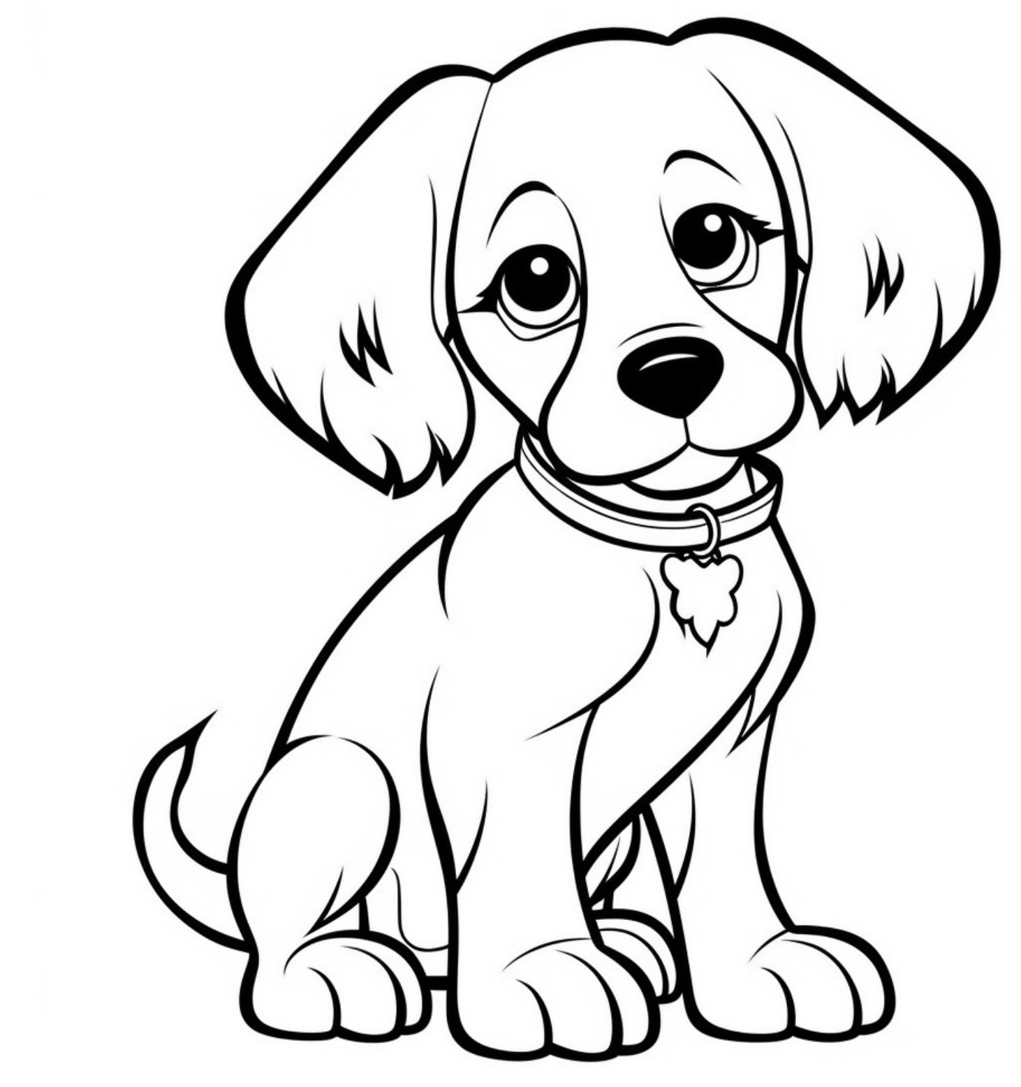 4 Printable Coloring Pages of Dogs for Coloring Printable Art for Kids ...