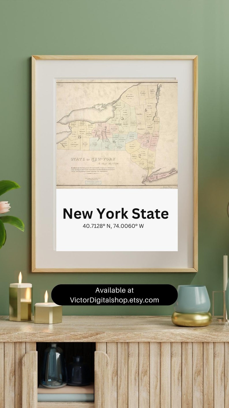 Vintage Map of Tri State Area, NJ,NY,CONN, Instant Digital Download