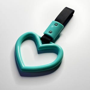 Corazón turquesa JDM Tsurikawa Anillo Metro Tren Autobús Asa Correa Charm Drift Bosozoku