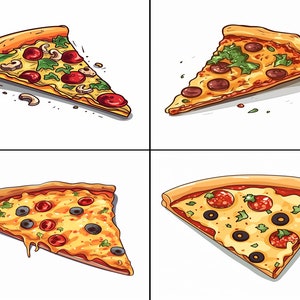 Pizza Slice clip art png x 20 | Digital food | Italian food art bundle| Crafts Scrapbooking Collage Making
