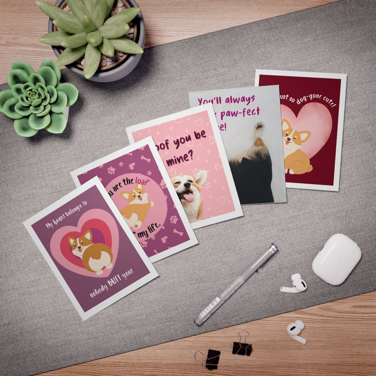 Cute &amp; Quirky Corgi Valentine's Cards Instant Download for Dog Lovers ...