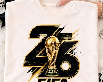 Wereldbeker voetbal 2026 trofee PNG SVG, afdrukbare voetbalkunst, logostijl WK 26 (digitale download)
