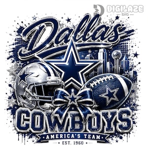 Vintage Dallas Football PNG , Dallas Texas football png, Blue Helmet & Bow Sublimation, Retro Distressed Game Day Clipart (Digital)