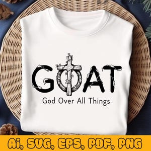 Gott über alle Dinge SVG: Christliches Design, Jesus Zitat (digitaler Download)