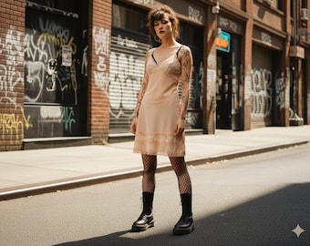 Vintage JCPenney Nylon Full Slip / Nightgown – Lace Hem, Size 14