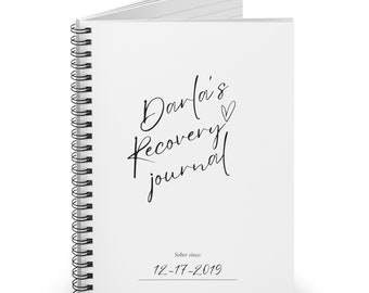 Custom Name & Sobriety Date Recovery Journal Sobriety gift for Men gift for Women Recovery Gifts Sober Anniversary gift AA Journal 12 step
