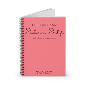 Cartas a mi diario de sobriedad y sobriedad Regalo de sobriedad para hombres Mujeres Regalo de recuperación Regalo de aniversario sobrio Regalo de patrocinador Diario AA Fecha personalizada