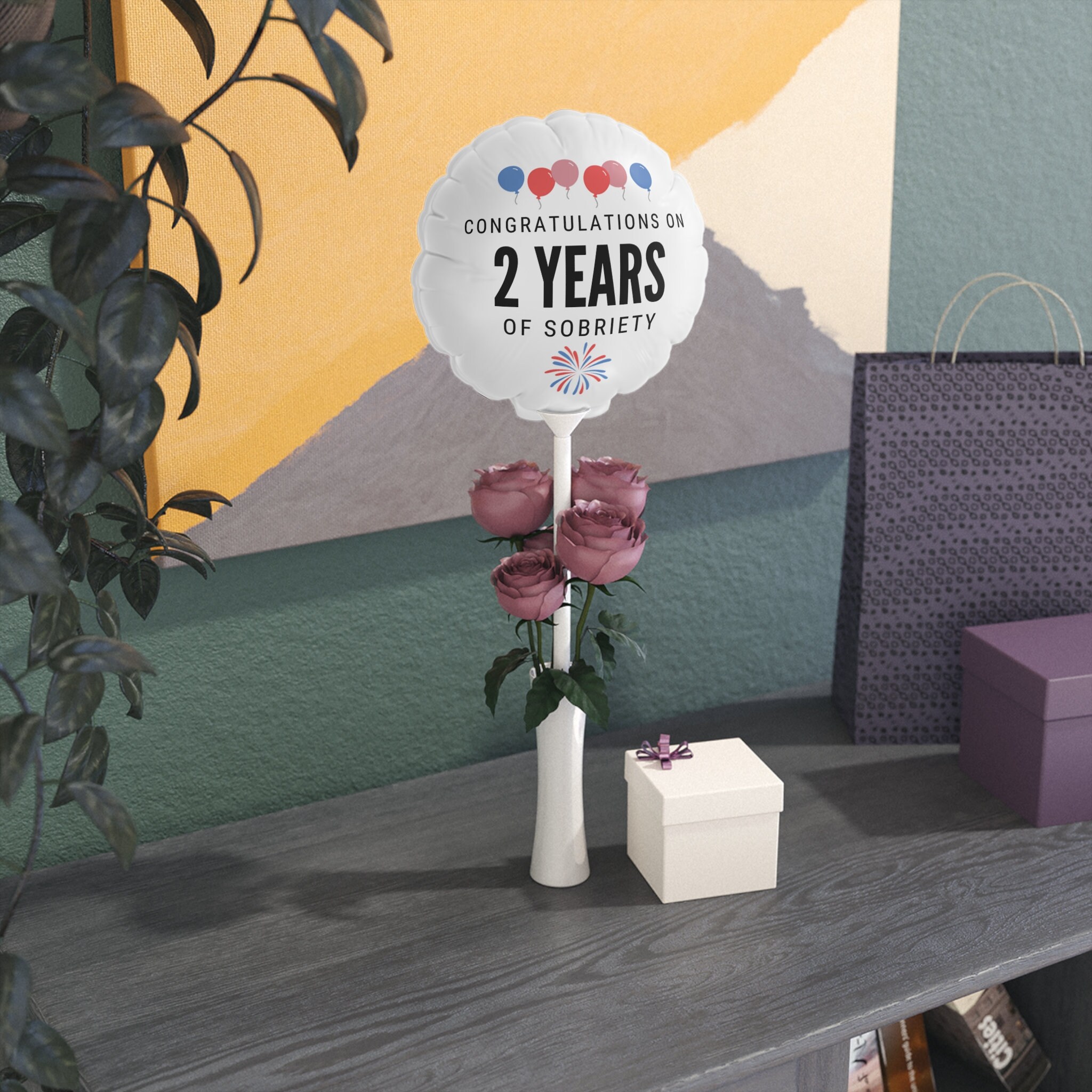 Sober Birthday Mylar Balloon, White, Funny Sobriety Gifts, AA Gifts ...