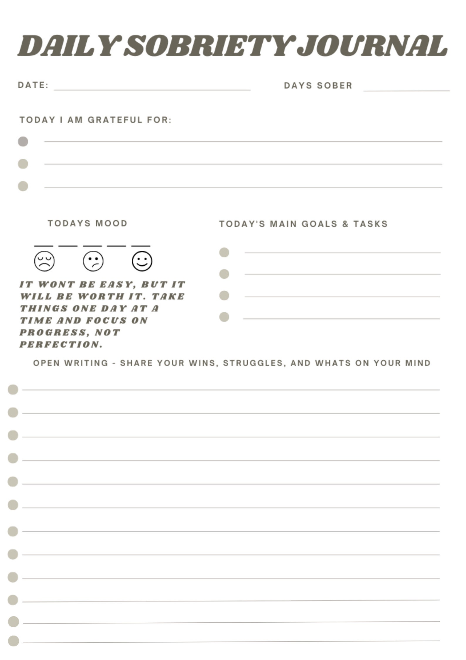 Printable Recovery Planner 12 Step Worksheet Recovery Journal Sobriety ...