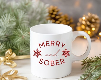 Coffee & Tea Mug, Sobriety Gift, Sober AF, Funny Sober Mug, Sobriety Anniversary Gift, Addiction Recovery Gifts, AA Gift, Christmas xmas mug