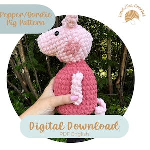 Pepper and Gordie Pig Pattern/landandsescrochet/Pig Amigurumi/Pigcrochetpattern