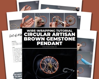 Wire Wrap Circular Artisan Gemstone Pendant Tutorial [PRINTABLE PDF]