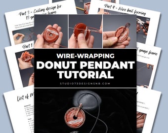 Tutorial de envoltura de alambre para colgante de dona [Pdf imprimible] Tutorial de joyería DIY