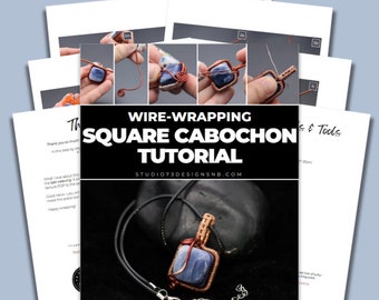 How To Wire Wrap Square Cabochon Tutorial [PRINTABLE PDF]