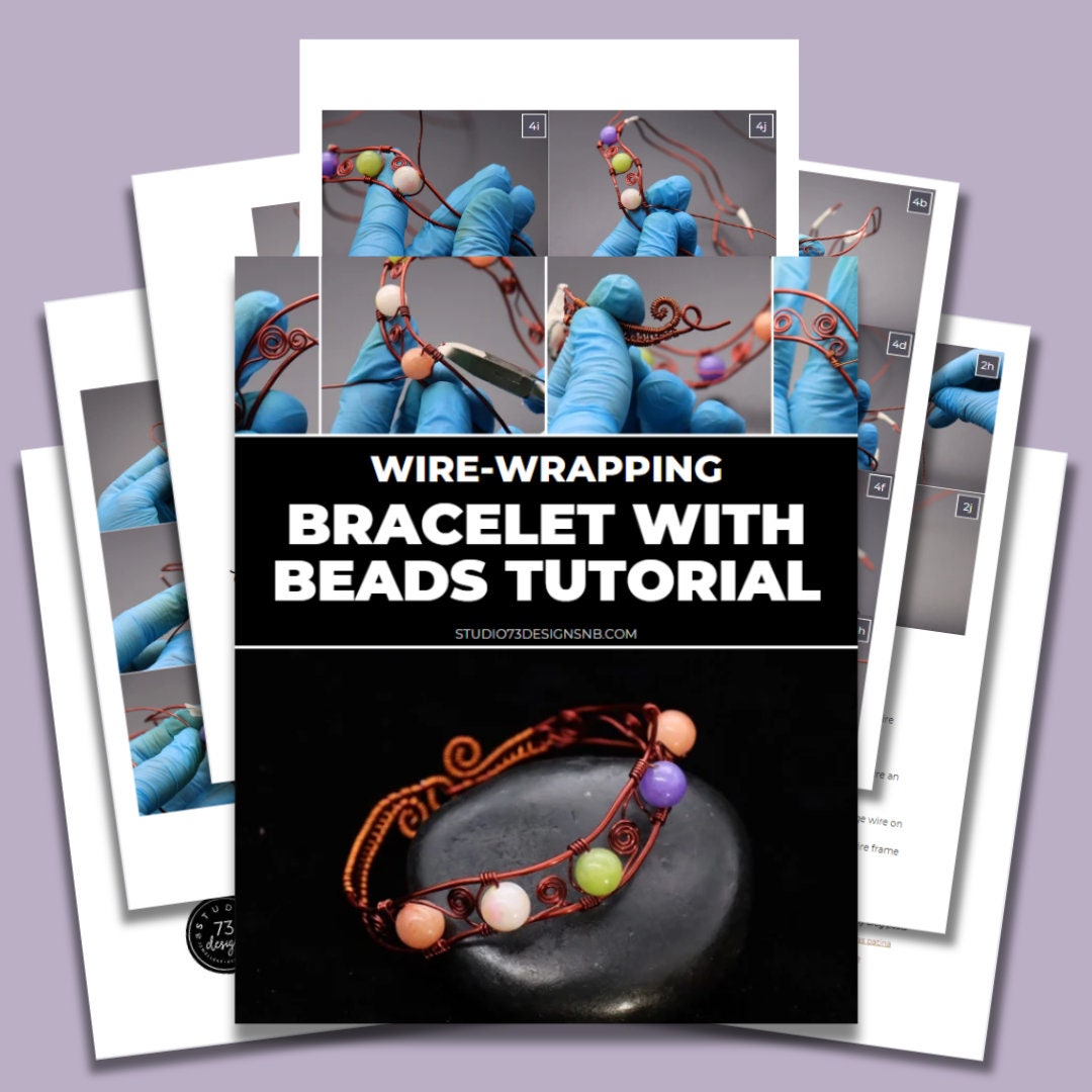 Wire Wrap Bracelet With Beads Tutorial [PRINTABLE PDF] - Etsy
