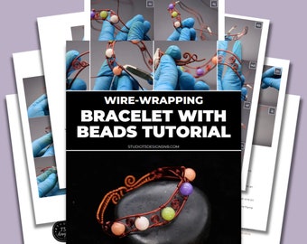 Wire Wrap Bracelet With Beads Tutorial [PRINTABLE PDF]