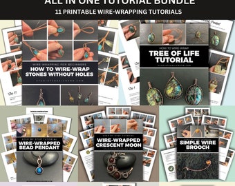 11 Tutorials In One Wire Wrapping Tutorial Bundle For Beginners and Experienced Artists