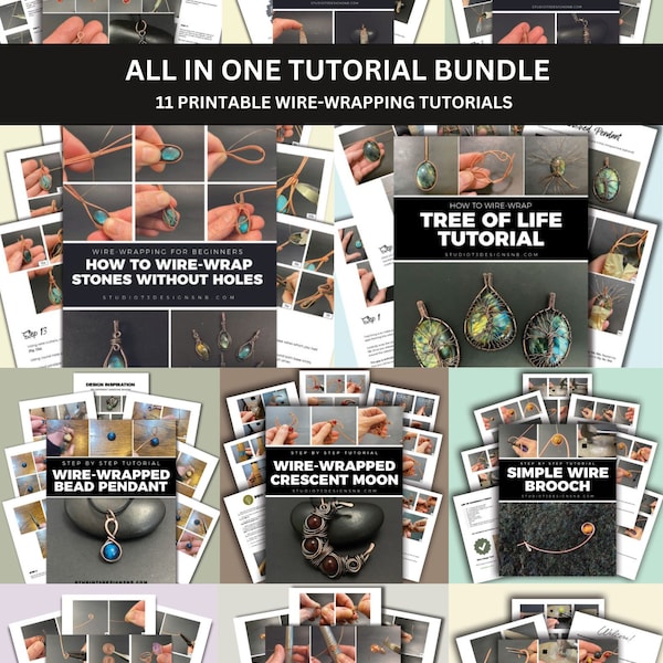11 Tutorials In One Wire Wrapping Tutorial Bundle For Beginners and Experienced Artists
