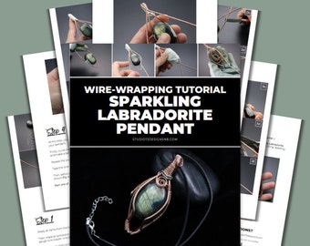 Wire Wrapping Sparkling Labradorite Pendant Tutorial [PRINTABLE PDF]