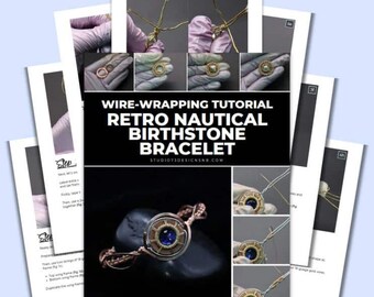 Wire Wrapping Retro Nautical Birthstone Bracelet Tutorial [PRINTABLE PDF]