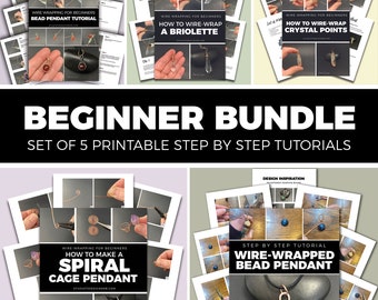 5 Tutorials - Wire-Wrapped Pendant Tutorial Bundle for Beginners