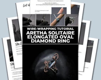 Wire Wrapping Aretha Solitaire Elongated Oval Diamond Ring Tutorial [PRINTABLE PDF]